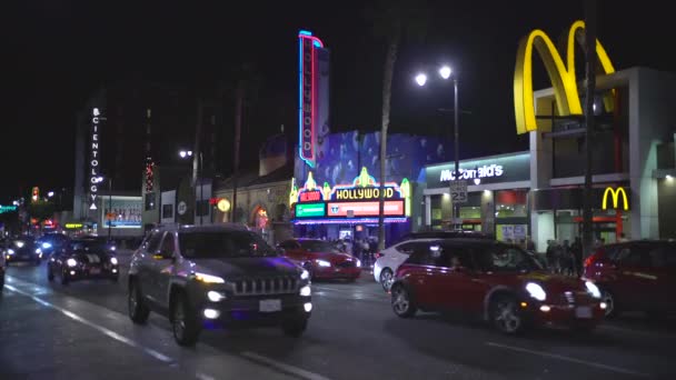 Hollywood Boulevard Noci — Stock video