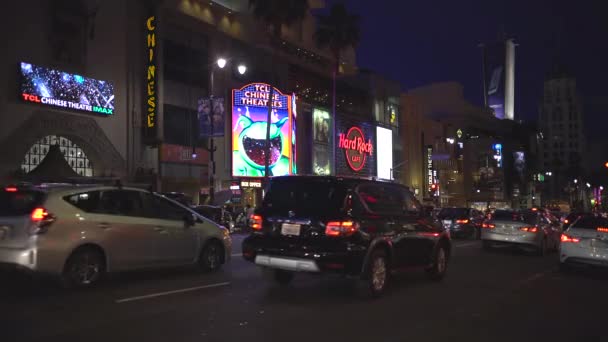 晚上的好莱坞大道 — 图库视频影像