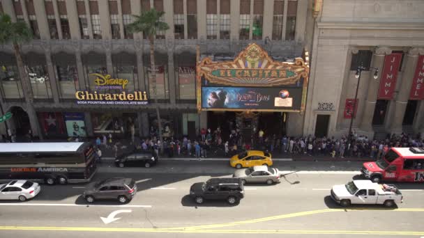 Vista Alto Angolo Della Hollywood Blvd — Video Stock