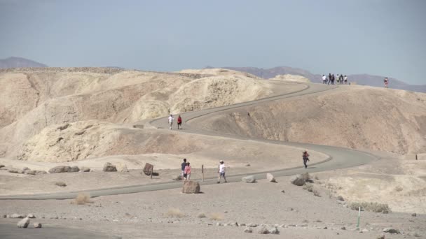 Ölüm Vadisi Nde Yolda Yürüyen Turistler — Stok video