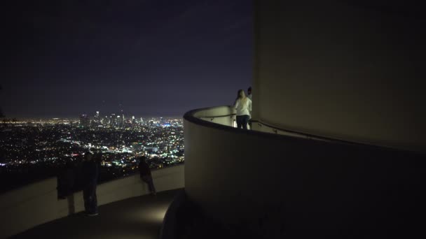 Griffith Observatorium Bei Nacht — Stockvideo