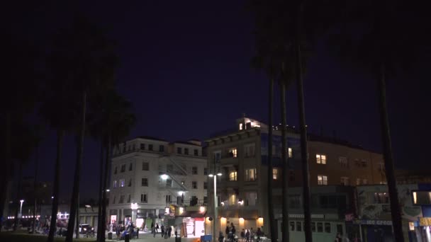 Venice Beach Promenada Nocy — Wideo stockowe