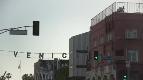 Venedig Straßenschild Venedig Italien Europa — Stockvideo