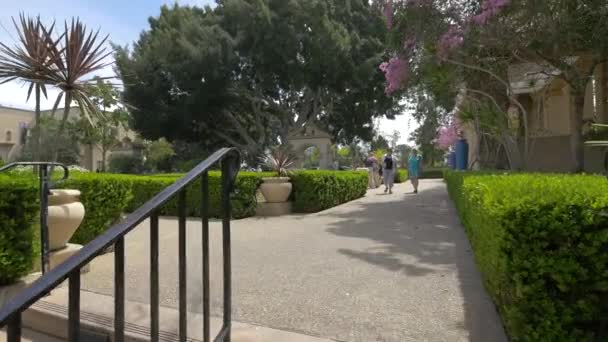 People Walking Alcazar Garden — Stock Video