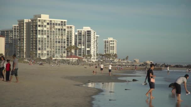 Menschen Strand Der Nähe Von Coronado Shores — Stockvideo