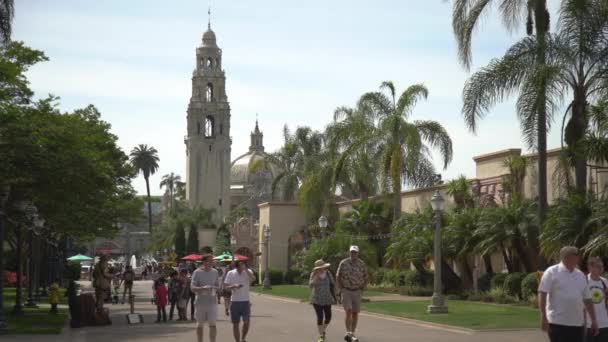 Turistas Que Visitam Balboa Park — Vídeo de Stock