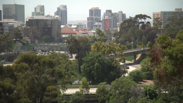 Rodovias Perto Cidade — Vídeo de Stock