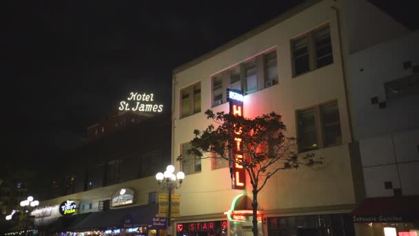 Hotel James Astor Hotel Noite — Vídeo de Stock