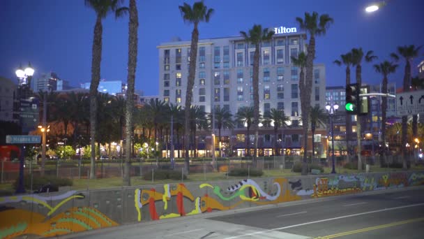 Hilton Hotel Visto East Harbor Drive — Vídeo de Stock