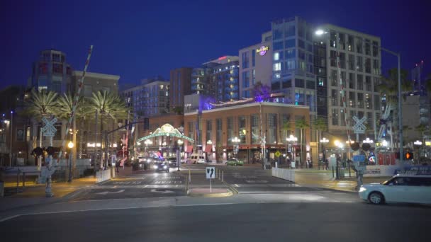 Gaslamp Quarter Dusk — Stock Video