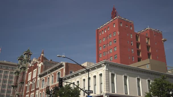 Edifícios San Diego Gaslamp Quarter — Vídeo de Stock