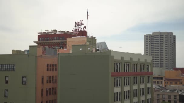 Bendera Dan Bangunan Amerika Serikat San Diego — Stok Video