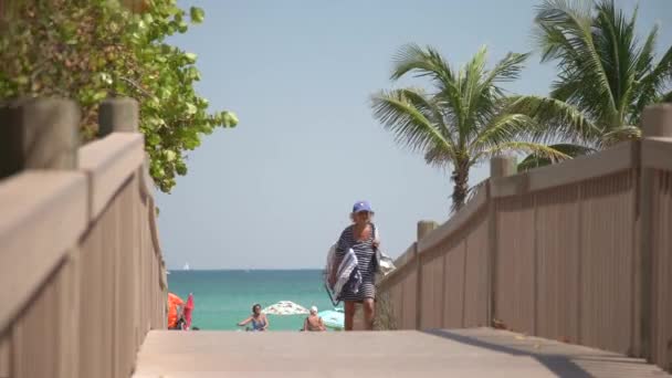 Ludzie Spacerujący Blisko Plaży — Wideo stockowe