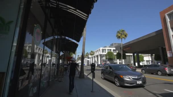 Mensen Lopen Straat Beverly Hills — Stockvideo