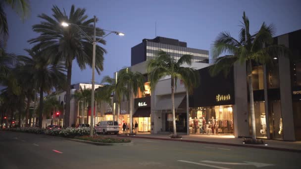 Tiendas Por Noche Beverly Hills — Vídeos de Stock