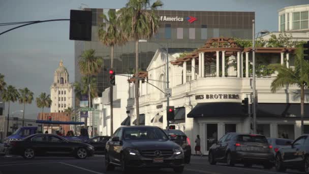 Beverly Hills Mit Autos — Stockvideo