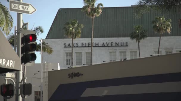 Saks Femte Avenyn Beverly Hills — Stockvideo