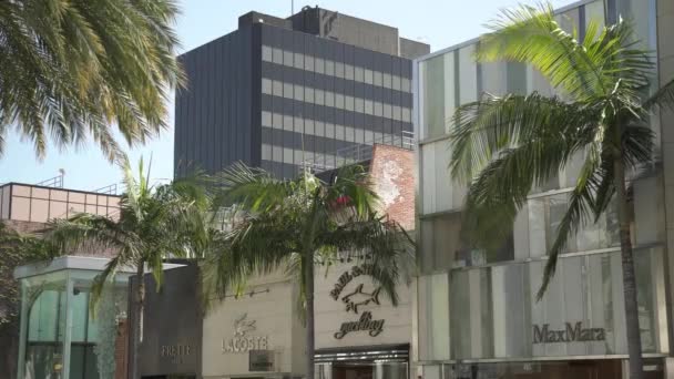 Calle Con Tiendas Beverly Hills — Vídeos de Stock