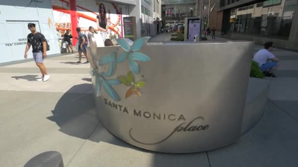 Santa Monica Meydanı Nın Girişini Imzalayın — Stok video