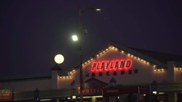 Överst Playland Arcade Restaurang — Stockvideo