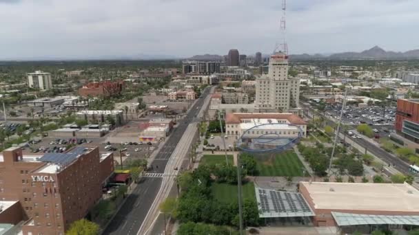 Luchtfoto Van Het Civic Space Park Westward Verenigde Staten Van — Stockvideo