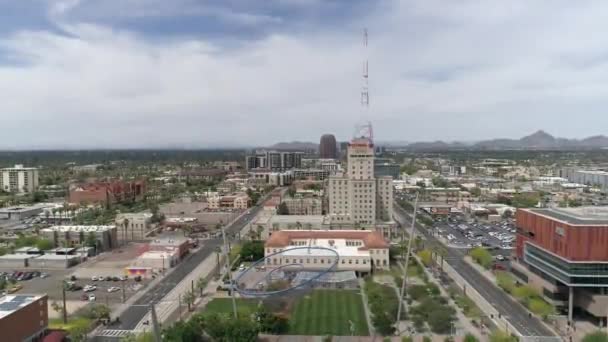 Luchtfoto Van Westward Het Civic Space Park Verenigde Staten Van — Stockvideo