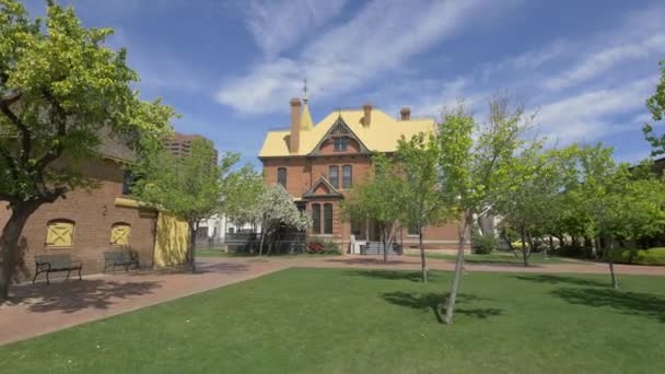 Μουσείο Rosson House Στην Πλατεία Κληρονομιάς Ηνωμένες Πολιτείες Της Αμερικής — Αρχείο Βίντεο