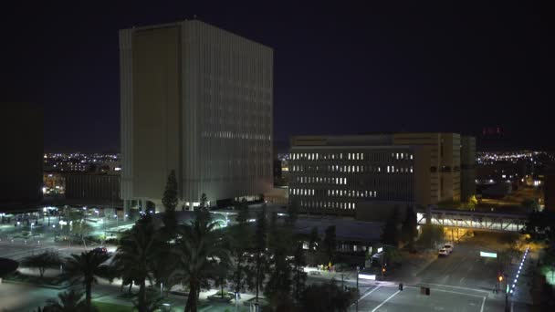 Arizona Downtown Superior Court Complex Por Noche Estados Unidos América — Vídeo de stock