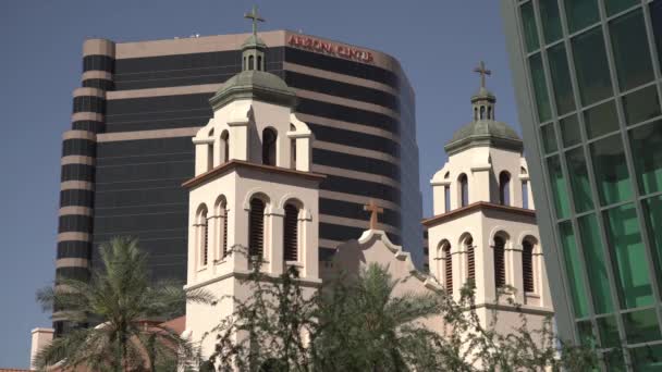 Arizona Center Visto Atrás Uma Igreja Estados Unidos América — Vídeo de Stock