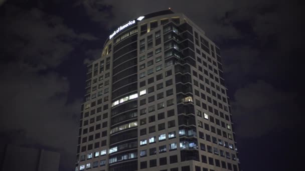 Bank America Tower Notte Stati Uniti America — Video Stock