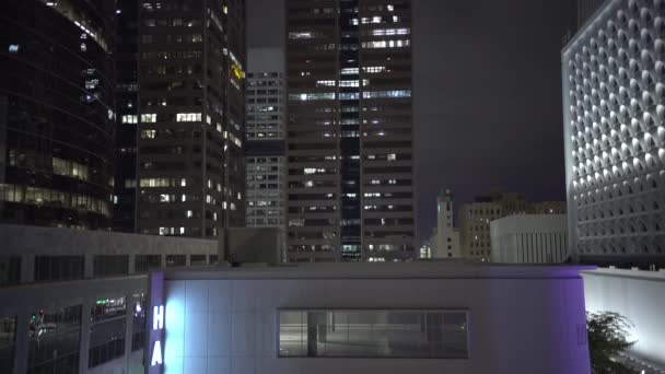 Edificios Downtown Por Noche Estados Unidos América — Vídeo de stock