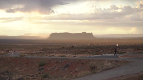 Monument Valley Sunset Landscape — Stock Video