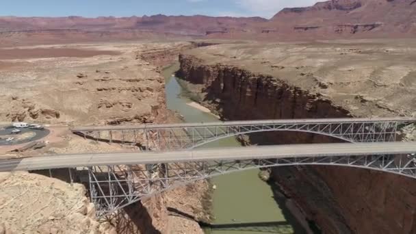 Flygfoto Navajo Bridge — Stockvideo