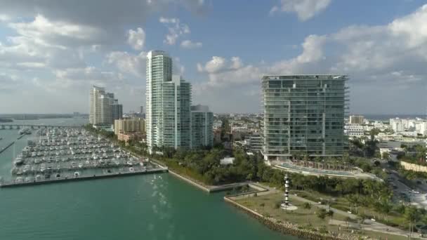 Aerial View Skyscrapers Miami Beach United States America — Stock Video