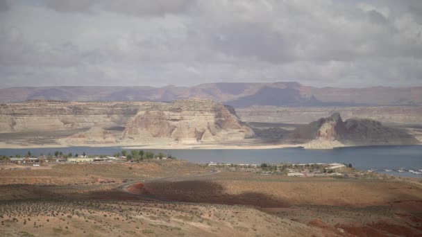 Krajobraz Jeziorem Powell Arizonie — Wideo stockowe