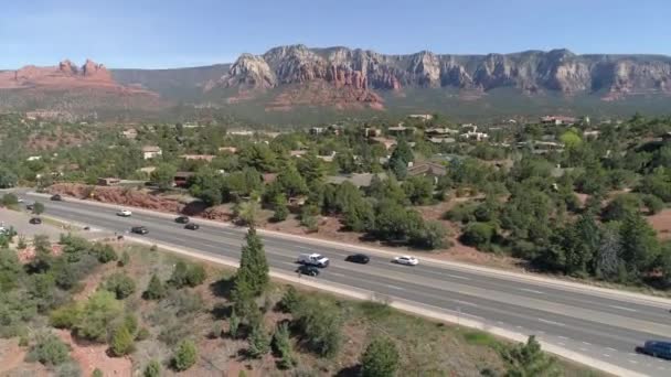 Aerial View Driving Sedona — Stock Video