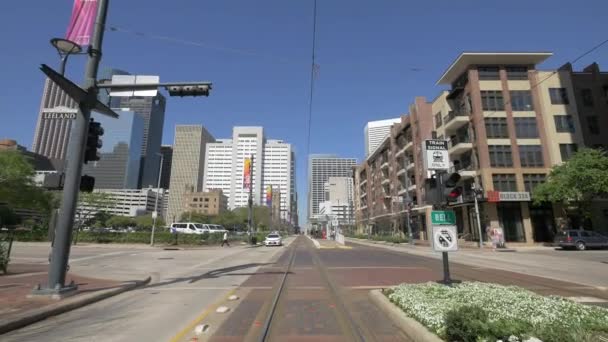 Las Calles Main Leeland Houston Estados Unidos América — Vídeo de stock