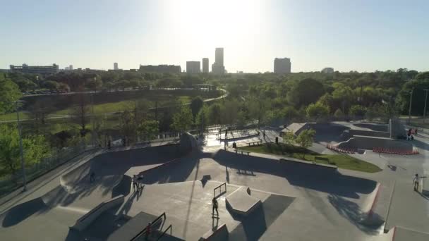 Letecký Pohled Skatepark Houston Spojené Státy Americké — Stock video