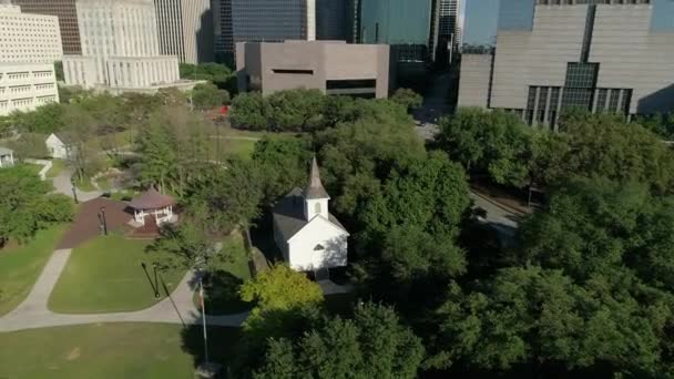 Luchtfoto Van Sam Houston Park Verenigde Staten Van Amerika — Stockvideo