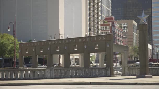 Welcome Downtown Houston Sign United States America — Stock Video