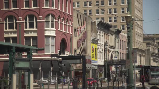 Vista Lateral Edificios Una Calle Estados Unidos América — Vídeo de stock