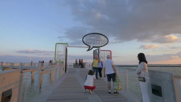 South Pointe Park Pier Ηνωμένες Πολιτείες Της Αμερικής — Αρχείο Βίντεο