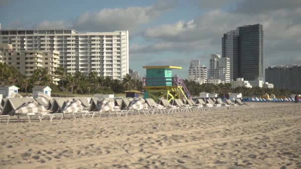 Пан Право Лежаков Пляже Соединенные Штаты Америки — стоковое видео