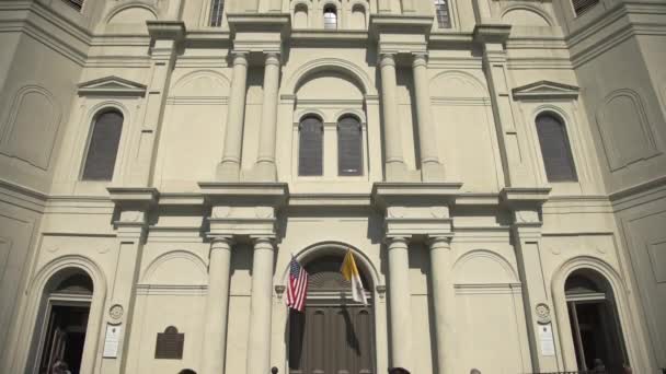 Lutning Ner Saint Louis Cathedral Entré Usa — Stockvideo