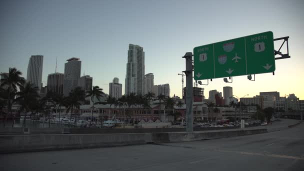 Miami Épületei Port Blvd Ról — Stock videók