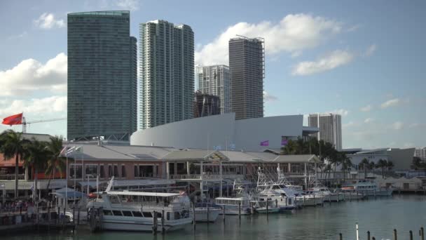 Mrakodrapy Viděné Přístavu Miami — Stock video