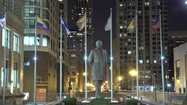 Estatua Benito Juárez Centro Chicago — Vídeo de stock