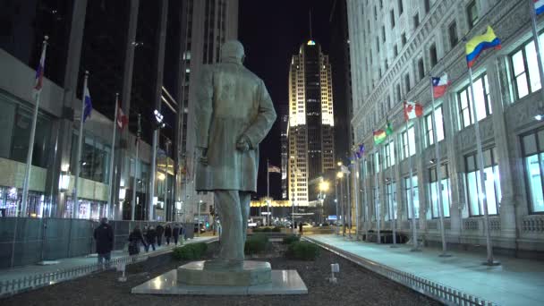 Estatua Centro Chicago Estados Unidos América — Vídeos de Stock