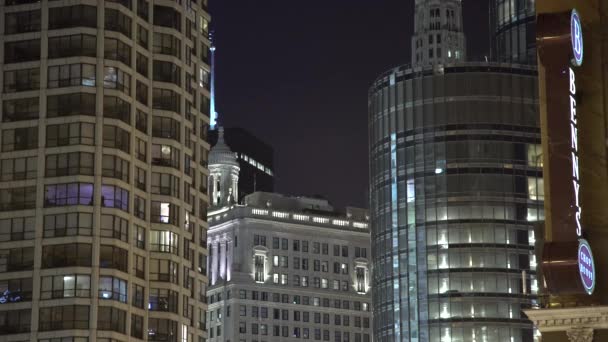 Torres Edificios Noche Estados Unidos América — Vídeo de stock