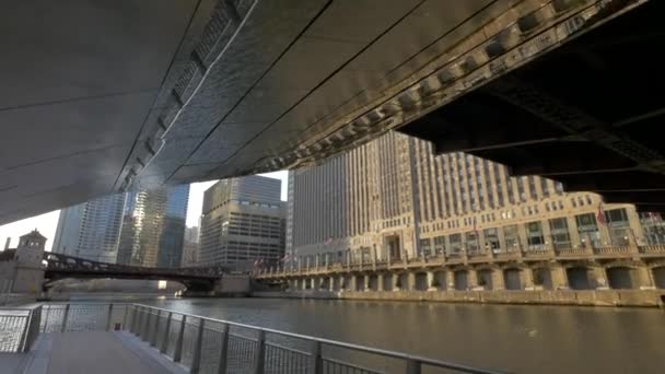 Buildings Chicago River Spojené Státy Americké — Stock video